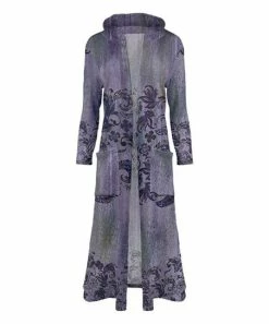 Lily | Purple & Black Floral Hooded Duster - Plus