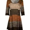 Lily | Brown & Beige Heather Color Block Scoop-Neck Princess-Seam Tunic - Women