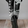 Lily | Black & White Asian Dragon Leggings - Women