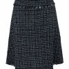 Lily | Black & Gray Plaid Fringe A-Line Skirt - Women & Plus