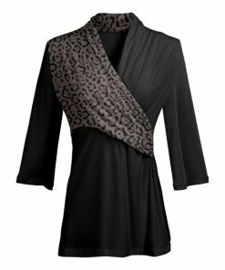 Lily | Black & Mauve Leopard Surplice Tunic - Women