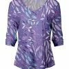 Lily | Lavender & Purple Leaf V-Neck Top - Women