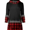 Lily | Black & Red Plaid Dot Kangaroo-Pocket Hoodie - Women & Plus