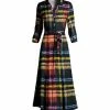 Lily | Black & Yellow Plaid Maxi Shirt Dress - Women