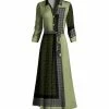 Lily | Olive & Green Geometric Tie-Waist Maxi Shirt Dress - Women & Plus