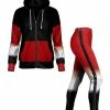 Lily | Red & Black Color Block Zip-Up Hoodie & Leggings - Women & Plus