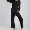 Lily | Black Long-Sleeve Pajama Set - Women