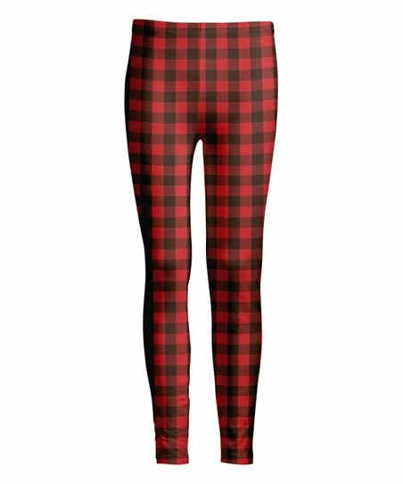Lily | Red & Black Buffalo Check Leggings - Women & Plus 1 Lily | Red & Black Buffalo Check Leggings - Women & Plus