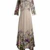 Lily | Beige Floral Handkerchief Maxi Dress - Women