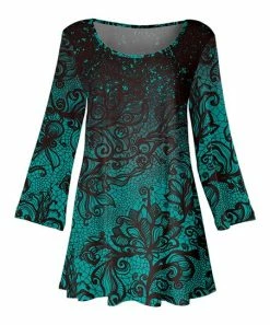 Lily | Turquoise & Black Swirl Tunic - Women