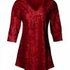 Lily | Red Velvet V-Neck Tunic - Women & Plus