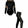 Lily | Black Leopard-Contrast Curved-Hem Hoodie & Side-Stripe Joggers - Women & Plus