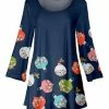 Lily | Blue & Red Ornament Tunic - Women