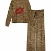 Lily | Brown & Red Lips Pajama Set - Women & Plus