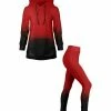 Lily | Red & Black Ombré Kangaroo-Pocket Hoodie & Leggings - Women & Plus