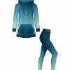 Lily | Blue & White Ombré Kangaroo-Pocket Hoodie & Leggings - Women & Plus