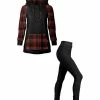 Lily | Red Plaid Kangaroo-Pocket Hoodie & Black Leggings - Plus