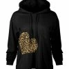 Lily | Black & Tan Leopard Heart Front-Pocket Hoodie - Women & Plus