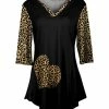 Lily | Black Leopard Heart V-Neck Tunic - Women & Plus