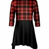 Lily | Red & Black Plaid Sidetail Tunic - Women