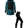Lily | Black & Turquoise Houndstooth Kangaroo-Pocket Hoodie & Leggings - Women & Plus