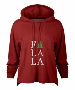 Lily | Red & Green 'Fa La La' Pocket-Accent Hoodie - Women & Plus