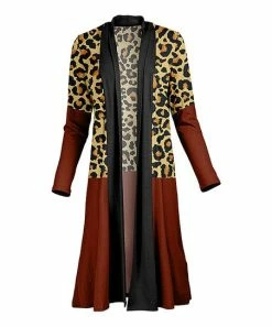 Lily | Rust & Yellow Leopard Open Duster - Plus