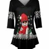 Lily | Black & Red Snowman V-Neck Tunic - Women & Plus