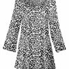 Lily | Black & White Leopard Scoop Neck Tunic - Women