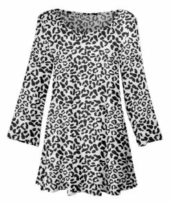 Lily | Black & White Leopard Scoop Neck Tunic - Women
