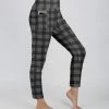 Lily | Black & White Plaid Pocket High-Waist Leggings - Women