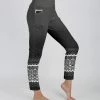 Lily | Black & White Ikat Border High-Waist Pocket Leggings - Women & Plus