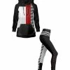 Lily | Black & Red Stripe Color Block Pocket Hoodie & Leggings - Women