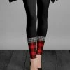 Lily | Black & Red Plaid-Contrast Leggings - Plus