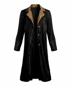 Lily | Black & Brown Leopard Velvet Duster - Plus