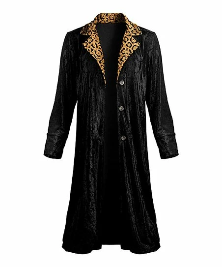 Lily | Black & Brown Leopard Velvet Duster - Plus 1 Lily | Black & Brown Leopard Velvet Duster - Plus