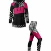 Lily | Black & Pink Polka Dot Color Block Kangaroo-Pocket Hoodie & Leggings - Women & Plus
