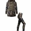 Lily | Beige Camo Kangaroo-Pocket Hoodie & Leggings - Women