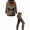 Lily | Beige Color Block Leopard Kangaroo-Pocket Hoodie & Leggings - Women & Plus