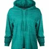 Lily | Turquoise Heather Patch-Pocket Hoodie - Women & Plus