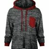 Lily | Gray Heather & Red Color Block Patch-Pocket Hoodie - Women & Plus