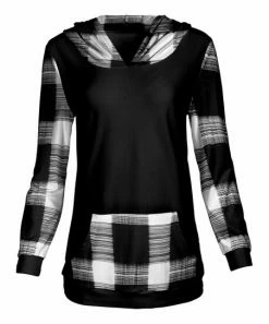 Lily | Black & White Buffalo Check Pullover Hoodie - Women & Plus