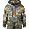 Lily | Olive & Blue Floral Camo Patch-Pocket Loose-Fit Hoodie - Women & Plus