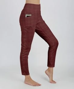 Lily | Red & Black Plaid Pocket Leggings - Plus