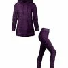 Lily | Dark Purple Striated Hoodie & Leggings - Women