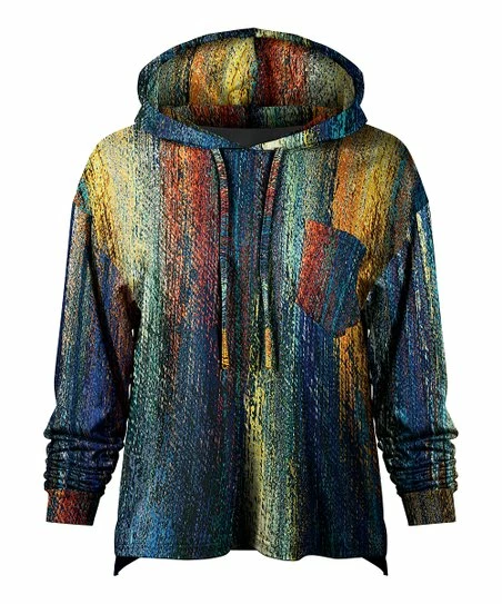 Lily | Blue & Yellow Color Melt Front-Pocket Hoodie - Plus 1 Lily | Blue & Yellow Color Melt Front-Pocket Hoodie - Plus