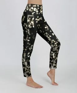 Lily | Black & Gold Bokeh Pocket High-Waist Leggings - Women