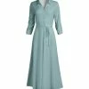 Lily | Turquoise & White Polka Dot Belted Shirt Dress - Women & Plus