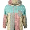 Lily | Mint Patchwork Loose Fit Front-Pocket Hoodie - Women & Plus