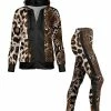 Lily | Brown & Black Leopard & Snakeskin Zip-Up Hoodie & Leggings - Plus